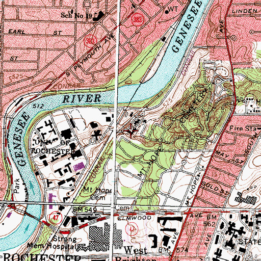 Topographic Map of Slater Hall, NY