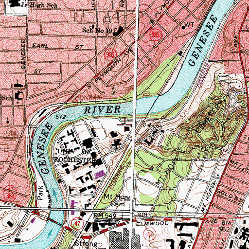 Topographic Map of Anderson Hall, NY