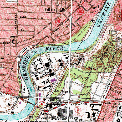 Topographic Map of Spurrier Hall, NY