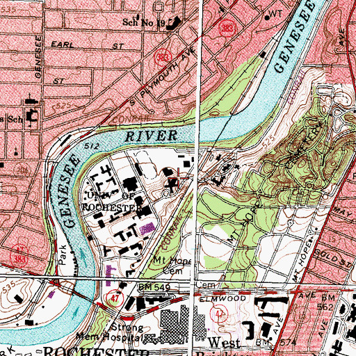 Topographic Map of Danforth Hall, NY