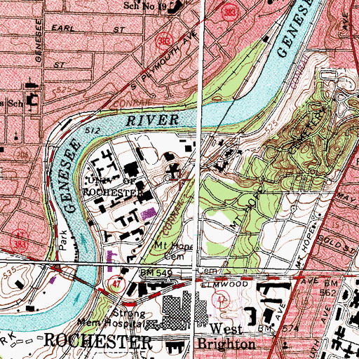 Topographic Map of Morgan Hall, NY