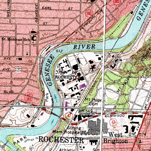 Topographic Map of Wilson Commons, NY