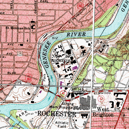Topographic Map of Lattimore Hall, NY