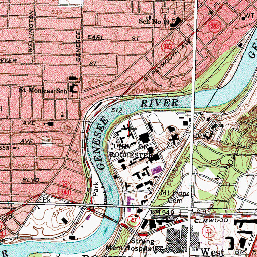 Topographic Map of Gilbert Hall, NY