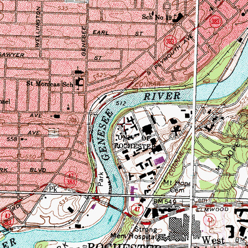 Topographic Map of Tiernan Hall, NY