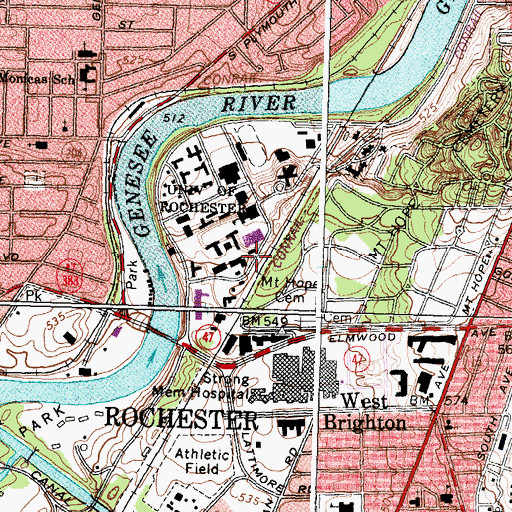 Topographic Map of Harkness Hall, NY