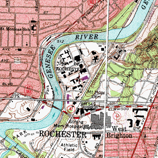 Topographic Map of Hoyt Hall, NY