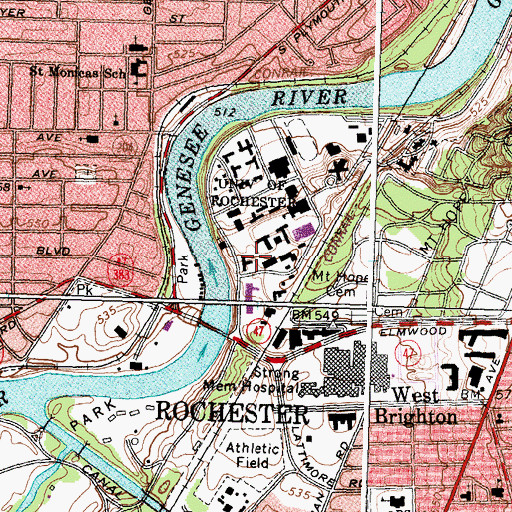 Topographic Map of Gleason Hall, NY