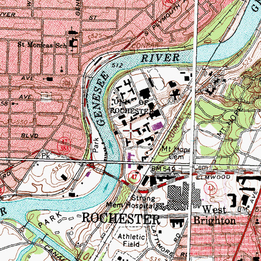 Topographic Map of Schlegel Hall, NY