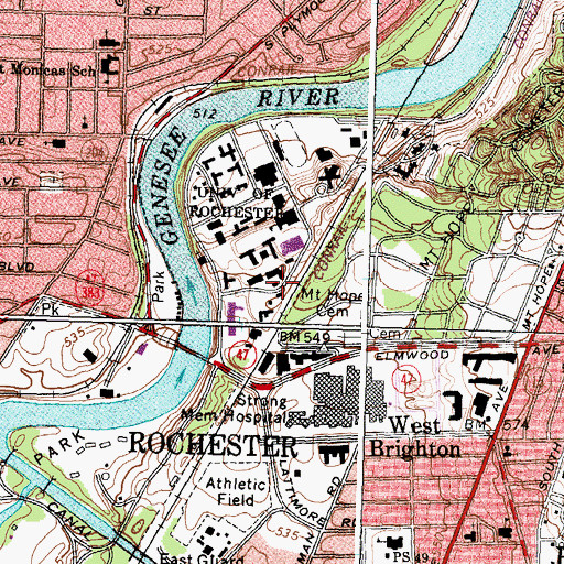 Topographic Map of Taylor Hall, NY