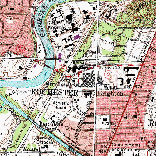 Topographic Map of Arthur Kornberg Medical Research Building, NY