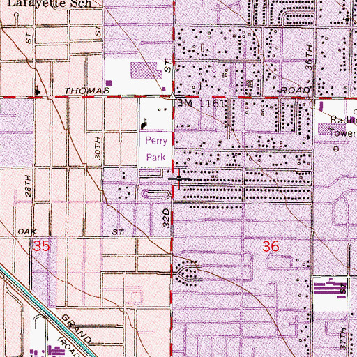 Topographic Map of Grandview Mobile Home Park, AZ