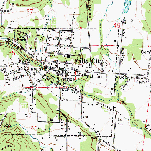 Topographic Map of Falls City High School, OR