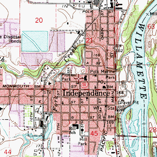 Topographic Map of Independence Elementary School, OR