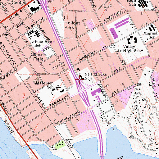 Topographic Map of Saint Patricks School, CA