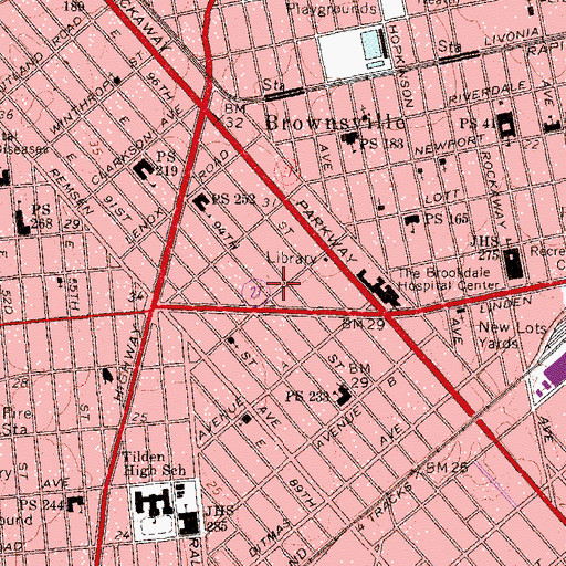 Topographic Map of Waldorf Theatre (historical), NY