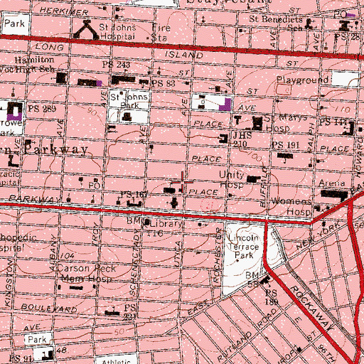 Topographic Map of Utica Theater (historical), NY