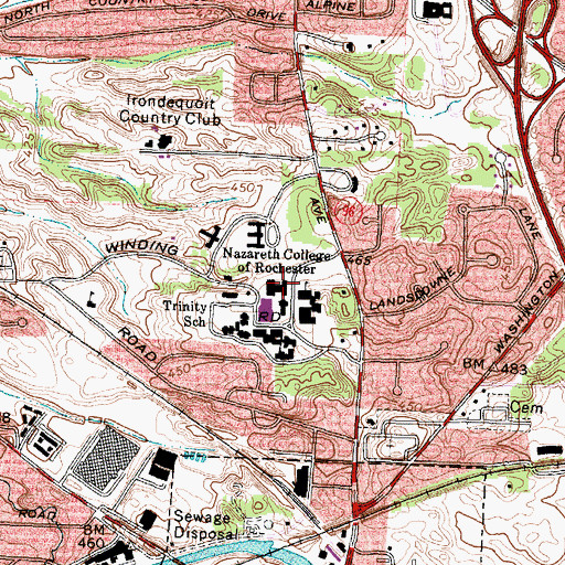 Topographic Map of Smyth Hall, NY