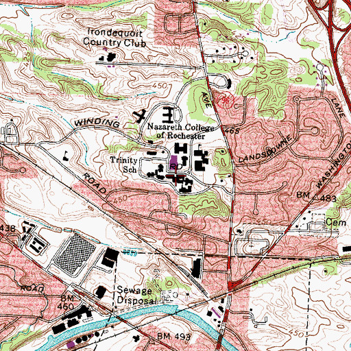 Topographic Map of Lourdes Hall, NY