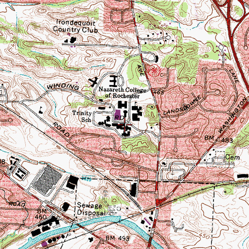 Topographic Map of Medaille Hall, NY