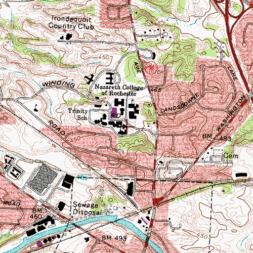 Topographic Map of Founders Hall, NY
