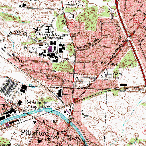 Topographic Map of Nazareth Guest House, NY