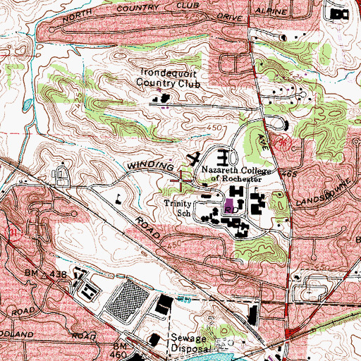 Topographic Map of Breen Hall, NY