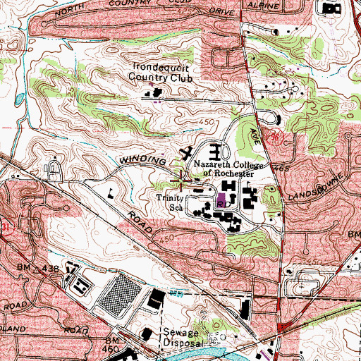 Topographic Map of Lyons Hall, NY