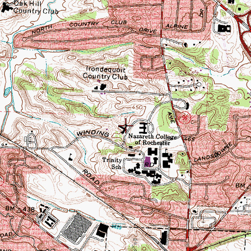 Topographic Map of Elizabeth George Hall, NY