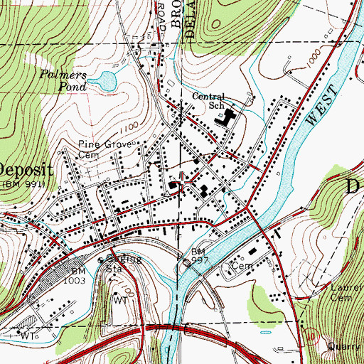 Topographic Map of First Presbyterian Church, NY