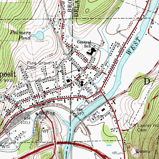 Topographic Map of Christ Episcopal Church, NY