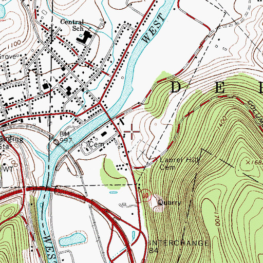 Topographic Map of Maple Lane Assembly of God Church, NY