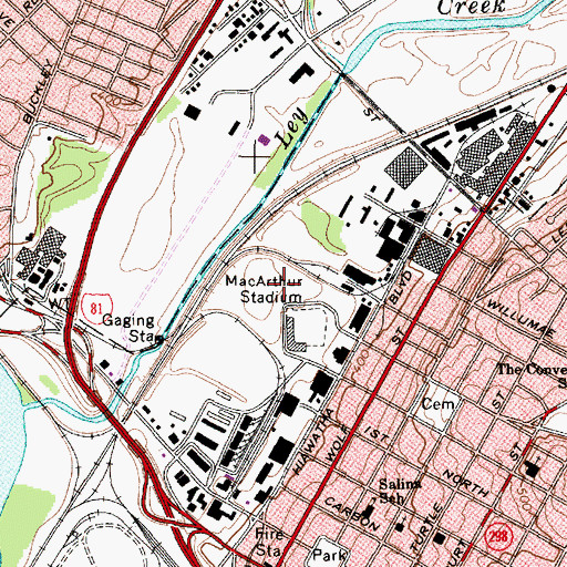 Topographic Map of Alliance Bank Stadium, NY