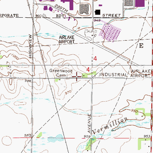 Topographic Map of Eureka Center Church (historical), MN