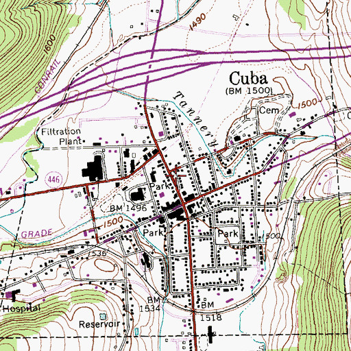 Topographic Map of Genesee Park, NY