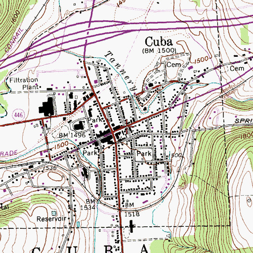 Topographic Map of First Presbyterian Church, NY