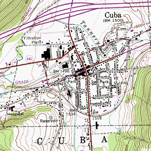 Topographic Map of Hotel Kinney (historical), NY