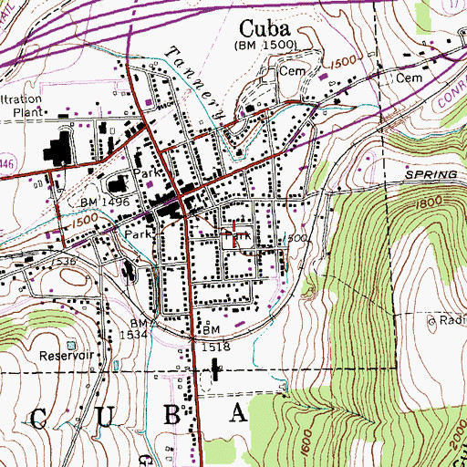 Topographic Map of Chamberlain Park, NY