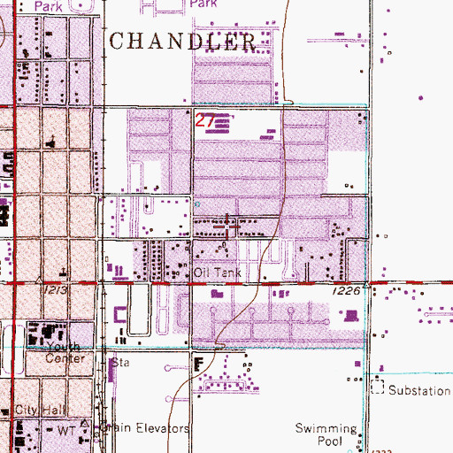 Topographic Map of Green Tree Mobile Home Park, AZ