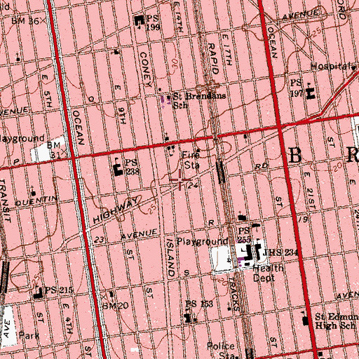 Topographic Map of Triangle Theater (historical), NY