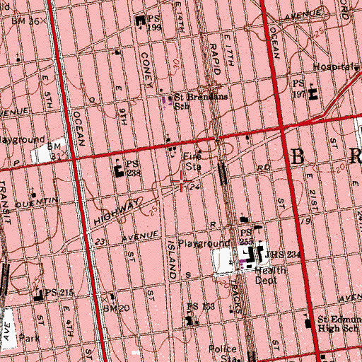 Topographic Map of Triangle Theater (historical), NY