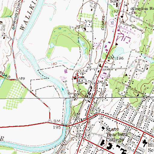Topographic Map of Reformed Church of New Paltz, NY