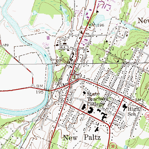 Topographic Map of Saint Joseph's Hall, NY
