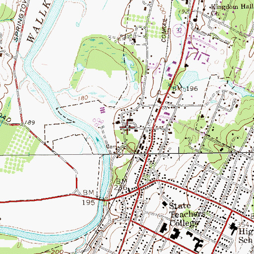 Topographic Map of Huguenot Historical Library, NY