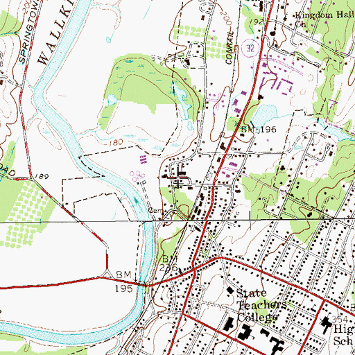 Topographic Map of Huguenot Street Historic District, NY