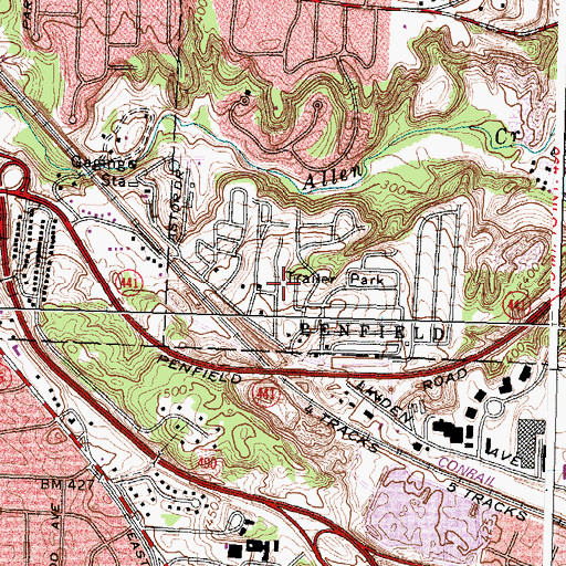 Topographic Map of Harper Park Rochester, NY