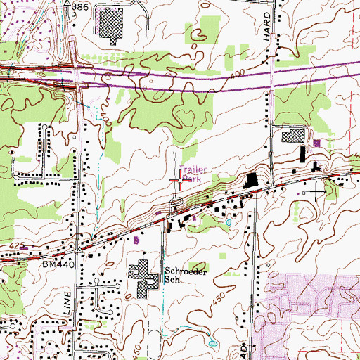 Topographic Map of Sunset Valley Manufactured Home Community, NY