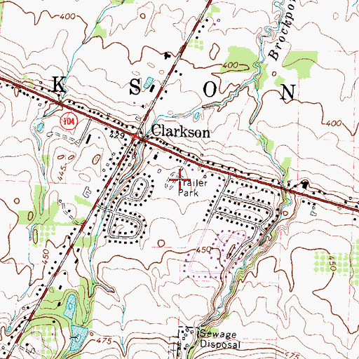 Topographic Map of Clarkson Mobile Home Park, NY