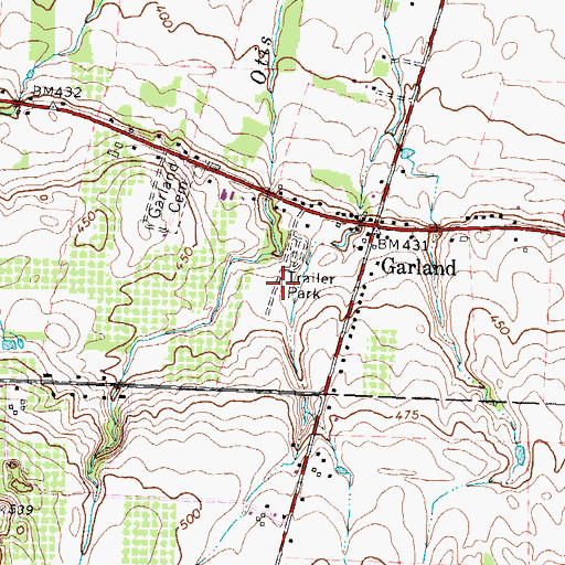 Topographic Map of Greenridge Mobile Home Park, NY