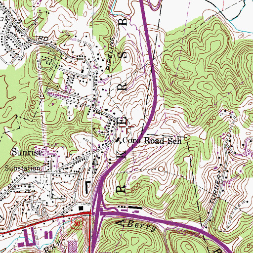 Topographic Map of Parkersburg Christian School, WV